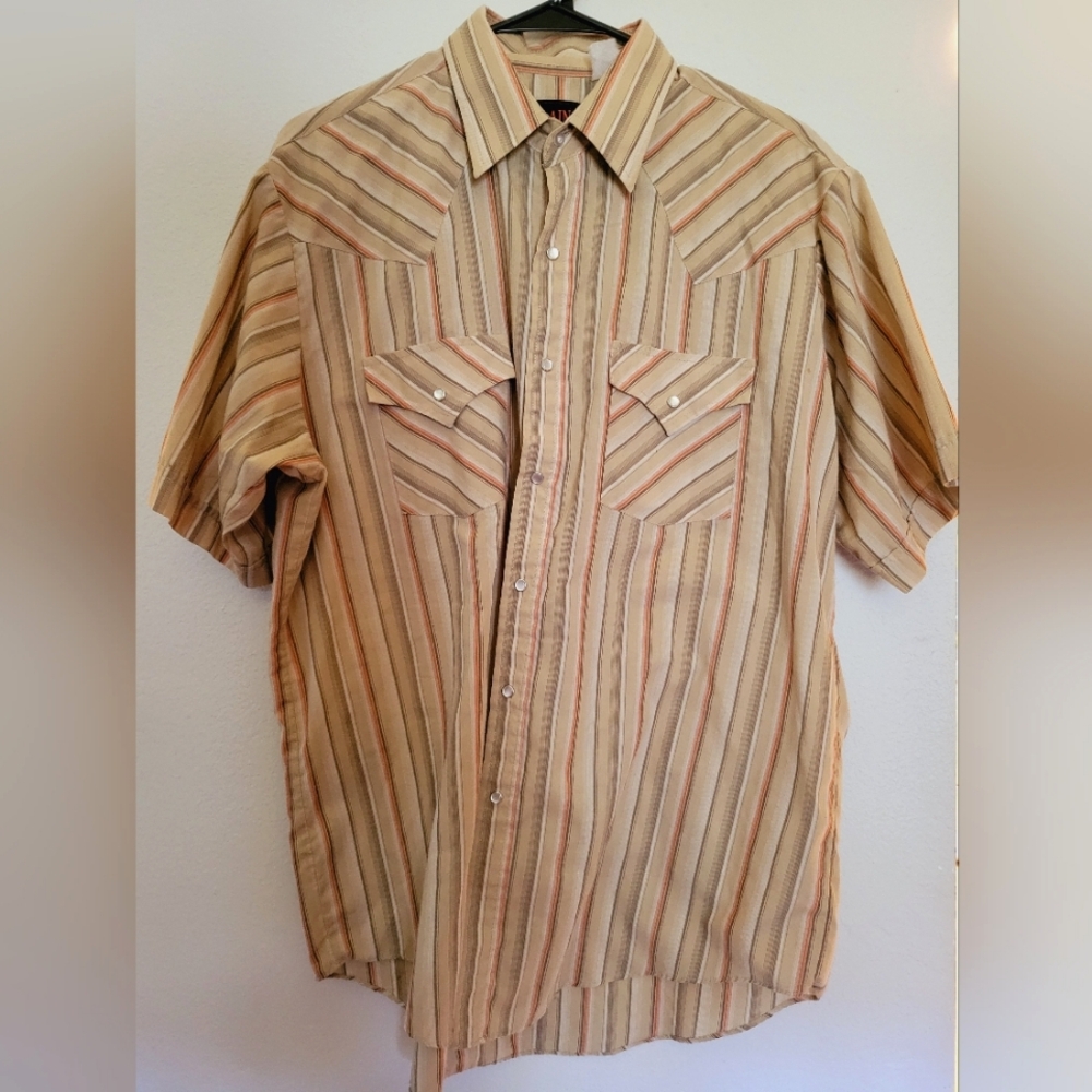 Vintage Plains Western Wear Striped Button Up Shirt